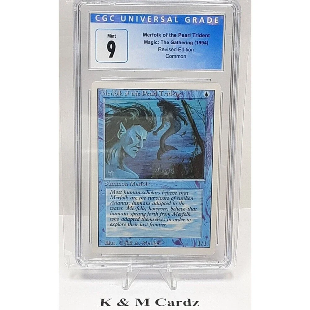 MTG - Revised - Merfold of the Pearl Trident - Graded - CGC 9.0 - Vintage
